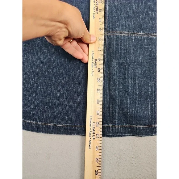 Woolrich Denim Jean Skirt Women's 14 Midi Paneled A-Line Boho Western Festival - Picture 5 of 9